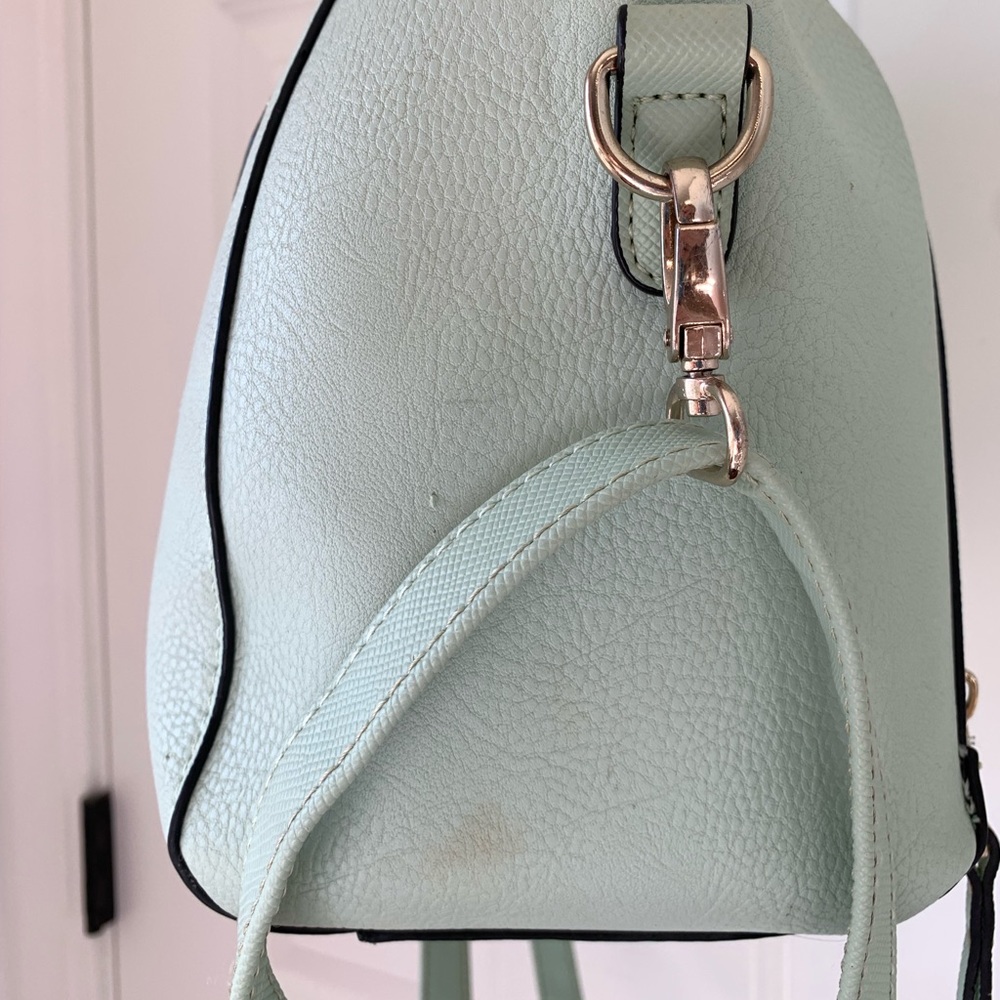 Merona Mint Green Blue Shoulder Handbag‎ Crossbody Gold Zip Women’s Purse Target - Picture 14 of 14